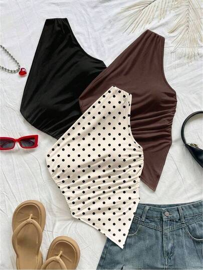 3PCS Plus Size Women Tops Summer Top Cami Sleeveless Casual Womens Outfits