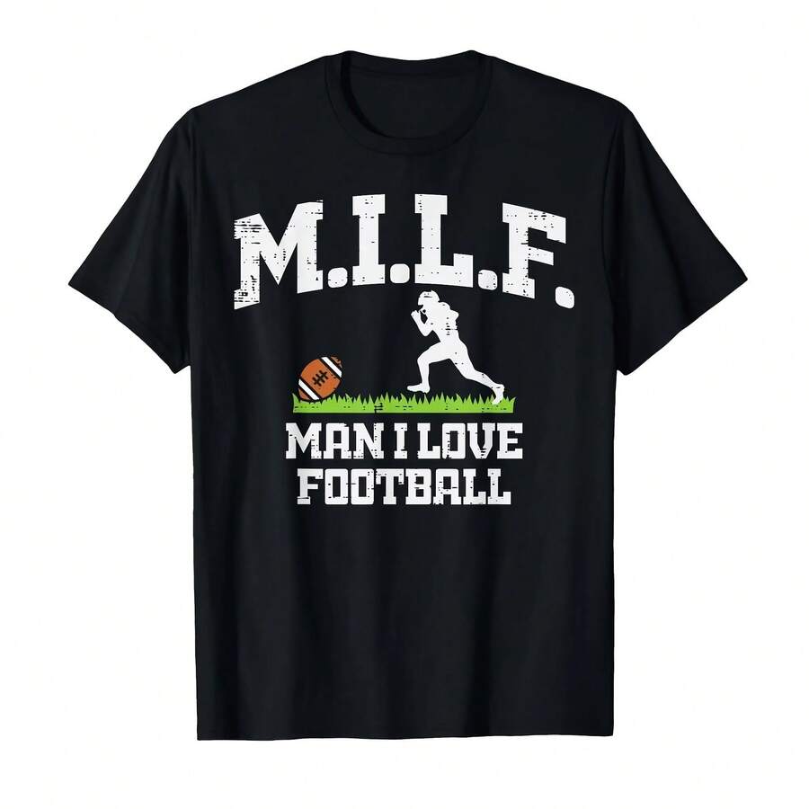 Funny T-Shirt For Men With American Football Player Design, I Love American Football - 款式 - 查看 1