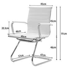 WAHSON OFFICE CHAIRS 8PCS PU Leather Office Chair Metal Frame Conference Chair For Meeting Room/Reception Area - 白色八把 - 查看 4