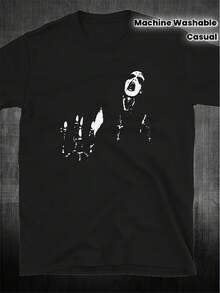 Transylvania Hungry Black Metal Corpse Paint Shirt- Gothic Style Crew Neck T-Shirt Suitable For Concerts, Festivals, And Casual Wear- Machine Washable - 黑色 - 查看 6