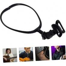 Hands-Free Neck-Mounted Microphone Stand, Lightweight Detachable Microphone Holder With Adjustable Clip, Durable ABS Material, Suitable For Musical Instrument Accessories, Music Class, Party, Stage Performance, Ideal For Stage Performers, Speakers And Musicians - Black - Neck Strap Stand - View 8