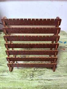 A Wooden Walnut Color, Minimalist And Stylish Tiered Earring Display Stand, Suitable For Jewelry Store Earring Display. Earring Storage Rack - Multi-layer Earring Storage Rack - View 7