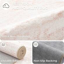 Alfombra de pasillo antideslizante para dormitorio, alfombra lavable con reverso de goma - Alfombra suave de pelo corto para cocina, lavandería, baño (61 x 244 cm, beige/marfil) - Rojo - Ver 7