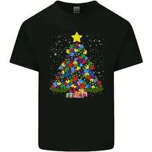 Men's Cotton T-Shirt With A Dad Tree Design And Autism Awareness Message - membentuk - View 1