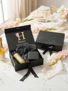 1pc Wedding Role Gift Box, Personalised Bridesmaid Proposal Gift Box,Customize Text, Bridesmaid Gift Box, Maid Of Honour Bridesmaid Box Box - Multicolor - View 4