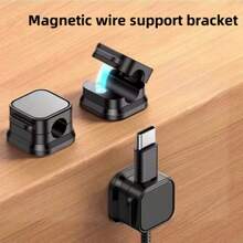 5/3pcs Magnetic Cable Organizer - Black & White Cable Clips, Compact & Durable, Suitable For Desk/Wall Installation, Can Store Phone Cables, Chargers, Suitable For Tech Enthusiasts And Students, Includes Base And Clips, No Drilling Required, Home Office - Cable Organizer - View 7