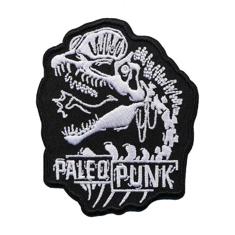 1 Dilophosaurus Paleontology Punk Jacket Patch, Natural History Paleontology Art, For Adult Dinosaur Enthusiasts, Science Gift, Embroidered Patch