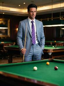 Men Suits - Bright Steel Blue - View 2
