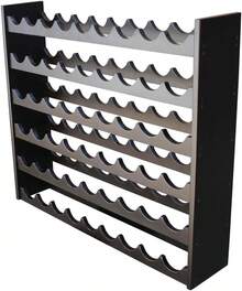 Cava de Madera de Pino para 54 Botellas de Vino - Mueble Elegante y Resistente con Diseño Moderno (Chocolate) - Negro - Ver 2