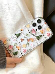 1pc Fashion Cute Christmas Gingerbread Man Christmas Tree White Heart Pattern Transparent Phone Case Protective Cover Compatible With Iphone 18/18Pro/18ProMax/17/17Pro/17ProMax/16/16Pro/16ProMax/15/15Pro/15ProMax/14/13/12/11 Series Phone Protective Case Couple Phone Case Boyfriend/Girlfriend Gift Holiday Gift - Clear - View 2