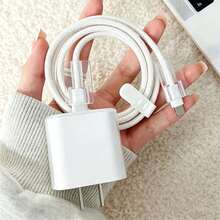 蘋果數據線保護套，適用於 Apple 18-20W 充電器，防斷裂保護殼套 - 白色 - 查看 10