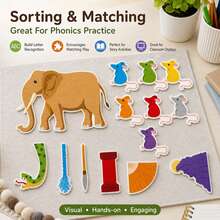 hoojojo 1 Set Of 7 Blind Mice Felt Storytelling Set, Colorful Mice And Elephant Storytelling Set, Interactive Reading Teaching Aid, Color Matching, Logical Thinking, Classroom Learning, Teacher Supplies - Multicolor - View 2
