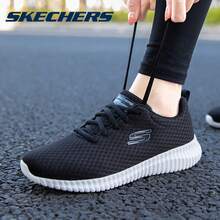 Skechers New Soft Sole Mesh Cushioning Casual Shoes Lightweight Breathable Sports Walking Shoes For Women - Black and White - View 5