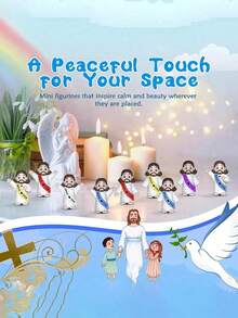30pcs Assorted Mini Jesus Figurines, Suitable For Hide And Seek Game, Adult Religious Gift, Easter Egg Filler, Party Favor Decoration Craft, Gift Bag Filler, Random Color - A - View 2