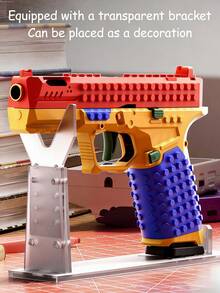 Assembled DIY Colorful G17 Toy Gun With Magazine, Ejection, And Soft Bullet Firing For Kids - Multicolor - View 4