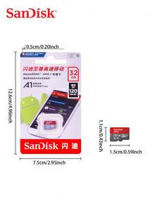 Kartu Micro SD SanDisk Kelas 10 A1, Kapasitas 32GB/64GB/128GB/256GB/512GB, Kecepatan Baca/Tulis 100MB/S, Kartu Memori TF U3 + Adaptor SD - Merah - View 11