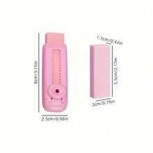 6pcs/Set: 1 Main Eraser + 5 Replacement Refills, Minimalist Candy Color Retractable Eraser, No Residue, No Crumbs - Multicolor - View 5