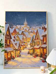 1 Set Pintura por Números Navideña, Adecuada para Principiantes, Kit para Adultos Principiantes con Patrón, Regalo de Cumpleaños, Regalo Navideño - A - Ver 3