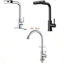 Matte Black Pull-Out Kitchen Faucet, Stainless Steel High Arc Single Handle Sink Tap, 3-Mode Switchable Pull-Out Spray Head, Rust-Resistant Black Coated Sink Faucet, Single Hole Easy Installation Kitchen & Bathroom Hardware, Modern Minimalist Home Decor Kitchen Renovation Hardware, Practical Housewarming Kitchen Gift - Multicolor - View 12