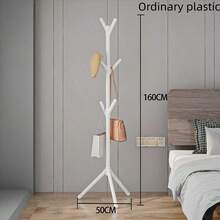 1pc Nordic Minimalist Single-Rod Freestanding Coat Rack, 360° Rotating Hooks, Plastic Material, Suitable For Hanging Clothes, Hats, Bags, Towels In Bedroom, Entryway - Multicolor - View 13