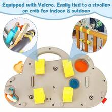 Volante de Bebê Brinquedo Sensorial, Brinquedo Educacional Multifuncional para Aprendizado de Bebês e Crianças Pequenas 18+ Meses, Quadro de Atividades de Habilidades Motoras Finas para Assento de Carro, Carrinho de Bebê, Berço, Presente de Natal e Aniversário para Meninos e Meninas - Multicolorido - Visão 8