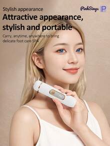 PinkSings Electric Foot Callus Remover & Foot Care Set - 2-Speed Rechargeable Foot File With 5 Grinding Heads, Suitable For Cracked Heels, Dead Skin And Thick Toenails, Includes Heel Scraper And Nail Grinding Head - Multicolor - View 6