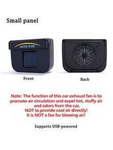 YAIUZGOO 2-In-1 USB & Solar Powered Car Cooling Fan, Window Ventilation Exhaust System, Portable Air Circulation Cooler For Cars, SUVs & Trucks - B - View 8