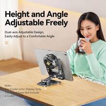 Foldable Phone Stand, Phone & Tablet Cooling Base, Desktop Phone Cooling Stand - Black - View 9