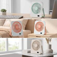 GICOOK 1200mAh Portable USB Plug-In Desktop Fan, Ultra-Quiet Adjustable 180° Folding Design, Suitable For Home Office Travel, Multi-Functional Cooling Device, Lightweight Cooling Fan Electric Fan Hobby Small Fan Mini Fan - White - View 7