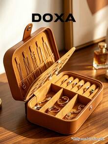 DOXA Portable Travel Storage Box, Snap Design Lightweight Container, Suitable For Small Personal Collectibles - Brown - View 4