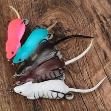 5pcs Realistic Floating Mouse Lure Soft Bait Set With Glitter, Surface Fishing Lures For Snakehead And Bass - Multicolor - View 3