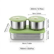 Portable 304 Stainless Steel Lunch Box With Lid, Divided Fruit Salad Food Storage Container, Leak Proof Bento Box, Dishwasher & Microwave Allowable, Suitable For Student Adult Use In School, Office, Outdoor Camping, Picnic,Travel, Back To School - Multicolor - View 11