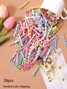 30pcs Colorful Small Hair Clips For Women, Side Bangs And Loose Hair Fixing Clips, Simple Sweet Versatile Hair Accessories (Random Color) - Multicolor - View 6