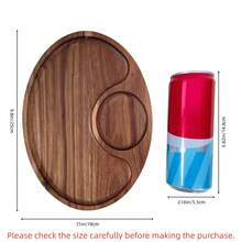 1pc Acacia Wood Tray, Creative Solid Wood Tray, Suitable For Sushi, Bread, Desserts And Snacks, Perfect For Halloween, Father's Day, Wedding, Home Kitchen And Outdoor Camping Use - Mocha Brown - View 3