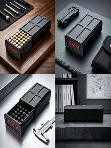 3D Printed 9mm Ammo Storage Box, 50-Round Large Capacity Drawer Design, Essential Tactical Gear For Shooting Practice, Smooth Drawer With Side Lock Mechanism, Popular Gift For Father's Day And Graduation Season, Best Gift For Tough Guys - Multicolor - View 5