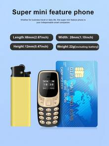 SERVO BM10 Mini Phone 0.66-Inch Screen Dual SIM Bluetooth Call Recording 2G GSM Outdoor Portable FM Multi-Language Small Feature Phone - Gold - View 6