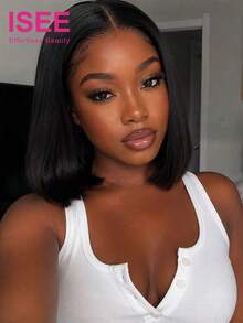 ISEE HAIR 7*5 Inch HD Glueless Human Hair Straight Wig 180% Density 8-16 Inch Natural Hairline Wig Natural Color Suitable For Daily Use Women's Human Hair Wig - SNatural - View 2