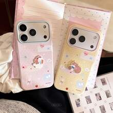 GUCADI Korean Cute Adorable 17 Pro Phone Case, 3D Cartoon Soft Shell Compatible With 16, Also Compatible With 14, 13, 15, Cute, Girly, Geometric Pattern, Cartoon Style, Fresh Minimalist, Niche, Soft Girl, Ins Style - Strawberry Powder - View 2