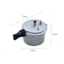 1pc/2pcs/5pcs Silver With Black Handles, Iron Alloy Mini Pressure Cooker Model, Realistic Metal Textured Double-Handle Kitchen Decor, Miniature Dollhouse Scene Prop, Tabletop DIY Display Decoration, Photography Accessory - Black - View 11