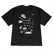 Koreanisches Grafik-T-Shirt mit Katzenmuster, für Männer und Frauen, Sommer, Kurzarm, Kawaii Harajuku Stil, Lässig, Locker, Modisch. - Form - Übersicht 1