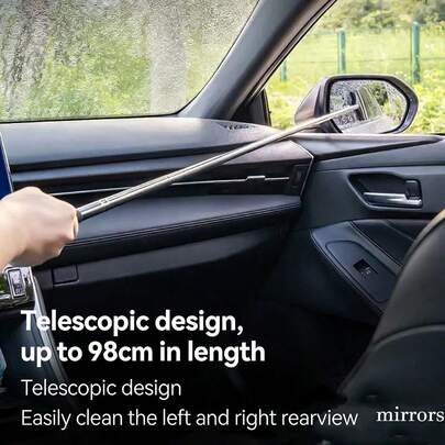 1pc Multi-Color Multi-Function Car Rearview Mirror Glass Cleaner, With Defogging And Scraping Functions