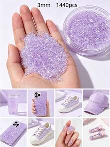 1440pcs Mixed Color Round Flat Back Rhinestones Resin Crystal Gems DIY Craft Decorations For Manicure Garment Phone Case Decor - Multicolor - View 14