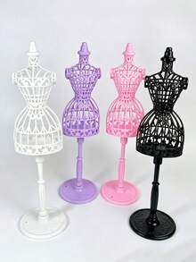 Mini Plastic Mannequin Display Stand For Clothing, Dresses, Jewelry, Scarves, Hats, Wedding Party, Home, Store Window Display, Photography Decor, Handmade DIY Fashion Model Doll Stand - Multicolor - View 1