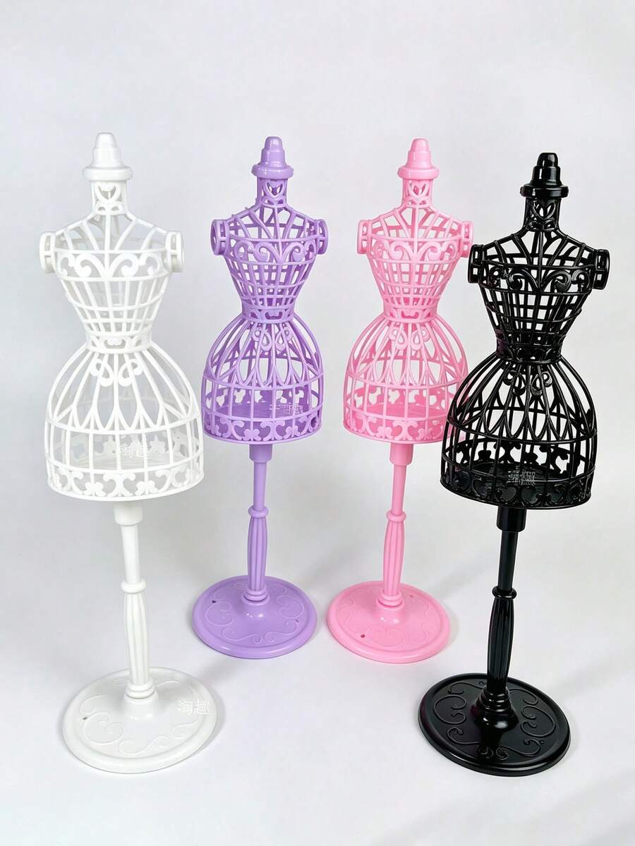 Mini Plastic Mannequin Display Stand For Clothing, Dresses, Jewelry, Scarves, Hats, Wedding Party, Home, Store Window Display, Photography Decor, Handmade DIY Fashion Model Doll Stand - Multicolor - View 1