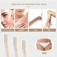 24/12/6/5/4/3pcs Women's , Women's Facial Skincare Shaving Razor, Women's Full Body Hair Removal Razor, Multi-Functional Facial Hair Removal Disposable Blade Eyebrow Tool, Hair Removal Wax, Eyebrow Shaping Set, Women's Shaver, Facial Hair Remover - Beige - View 7