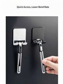 Giá treo dao cạo không khoan, móc dán tự dính chống nước, kệ treo lưu trữ đa năng cho phòng tắm, phù hợp cho dao cạo thủ công, phích cắm điện và phụ kiện phòng tắm - Nhiều màu - Xem 4