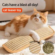 1pc Sisal Cat Scratching Pad - Built-In, Durable, Bite-Resistant, Non-Shedding, Infused With Natural Herbal Essence, All-Season Use, Cat Toy Claw Sharpener, Self-Entertainment Cat Bed Mat, Furniture Protector, Suitable For Kittens And Adult Cats - Multicolor - View 1