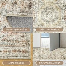 Alfombra de pasillo antideslizante para dormitorio, alfombra lavable con reverso de goma - Alfombra suave de pelo corto para cocina, lavandería, baño (61 x 244 cm, beige/marfil) - Rosa - Ver 4