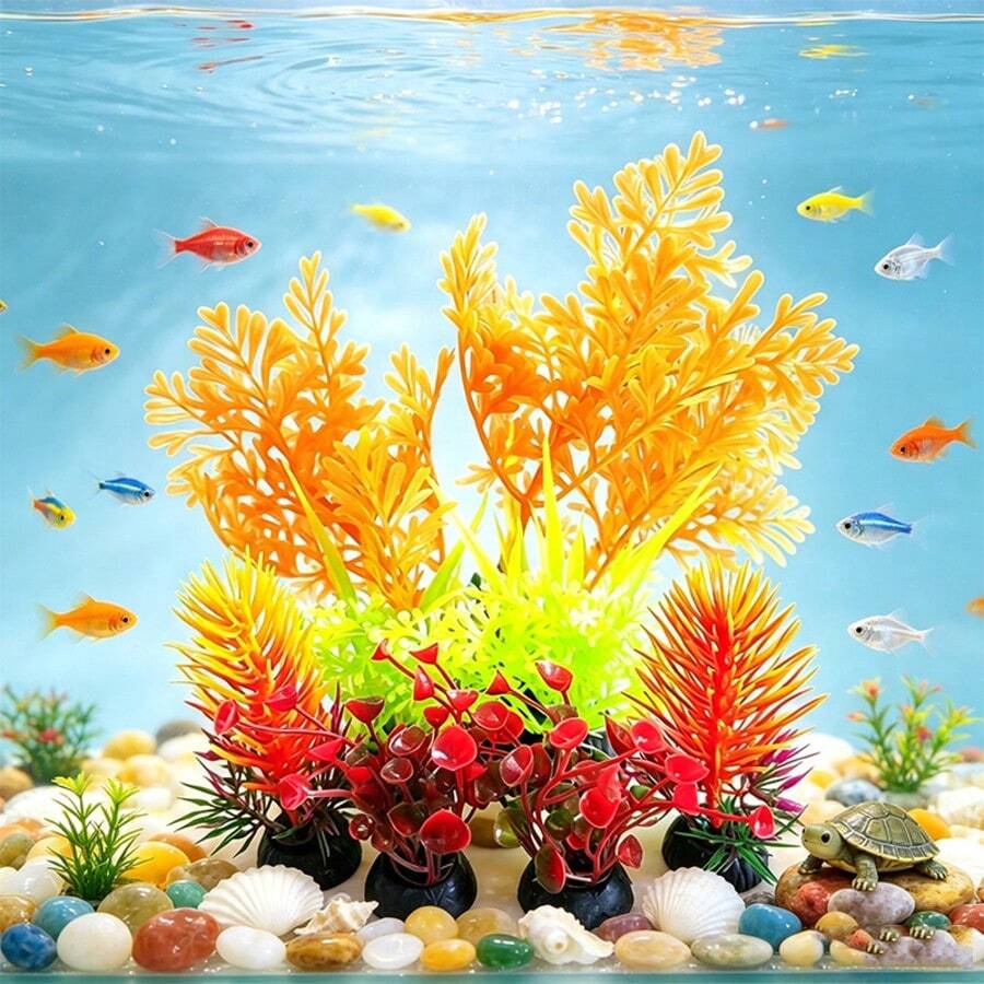 Artificial Aquarium Plants,Fish Tank Decor,Fish Tank Accessories Aquarium Decorations Plants, Fish Tanks Decoration Plants, Fish Tank Decor, Aquarium Decor Plastic Plants - Happy Aquarium - View 1