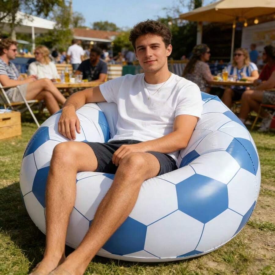 Inflatable Lazy Sofa, Suitable For Study And Bedroom Reading, Outdoor BBQ And Camping Inflatable Sofa, Music Festival Rest Sofa, Durable PVC Material, Foldable And Storable, Convenient To Carry, Soft Sitting Feel, Comfortable Edge Design
